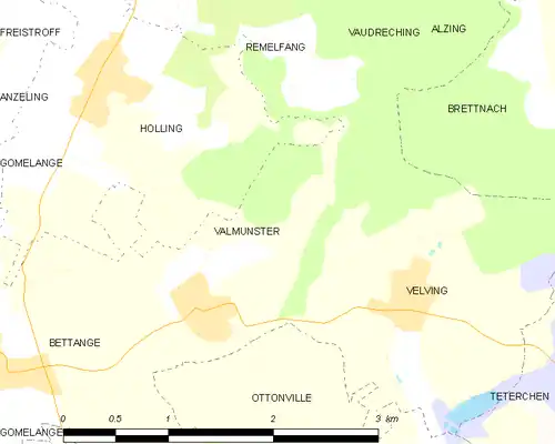 Detailkaart van de gemeente