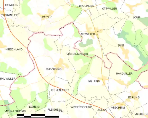 Detailkaart van de gemeente