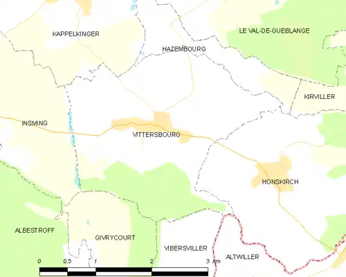 Detailkaart van de gemeente