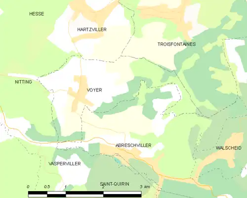 Detailkaart van de gemeente