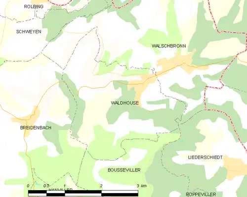 Detailkaart van de gemeente