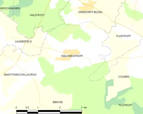Detailkaart van de gemeente