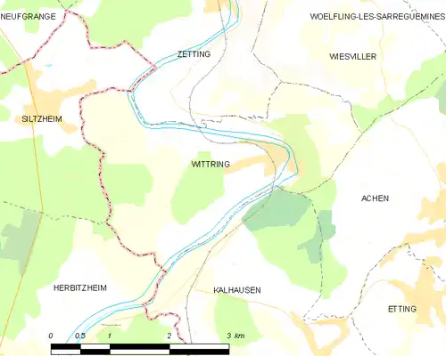 Detailkaart van de gemeente