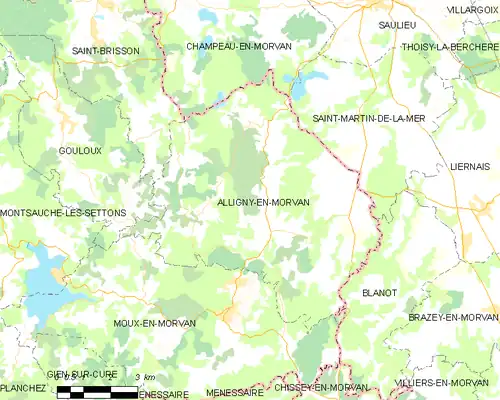 Detailkaart van de gemeente