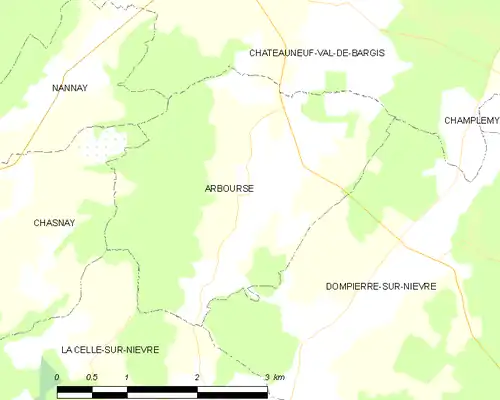 Detailkaart van de gemeente