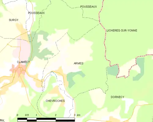 Detailkaart van de gemeente