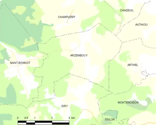 Detailkaart van de gemeente