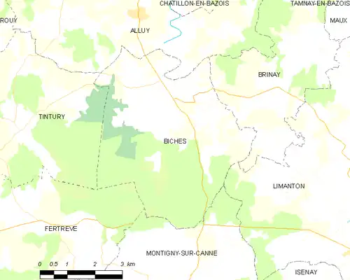 Detailkaart van de gemeente