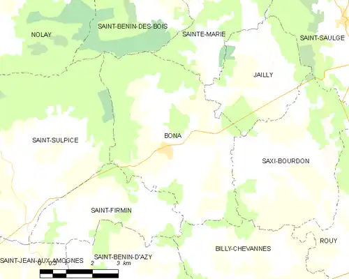 Detailkaart van de gemeente