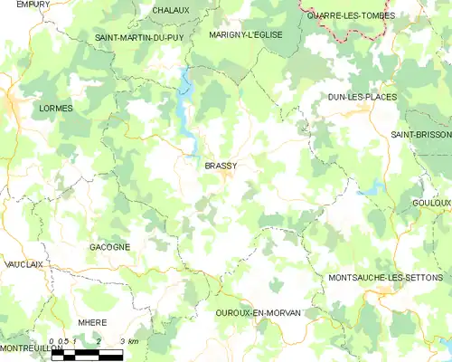 Detailkaart van de gemeente