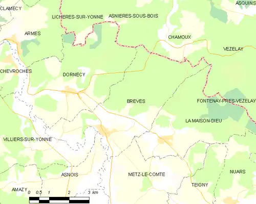 Detailkaart van de gemeente