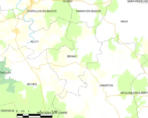 Detailkaart van de gemeente