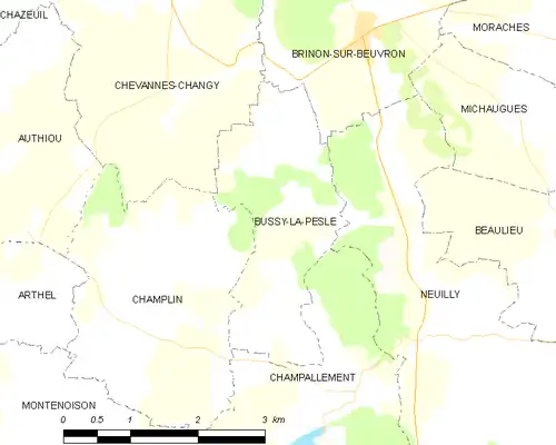 Detailkaart van de gemeente