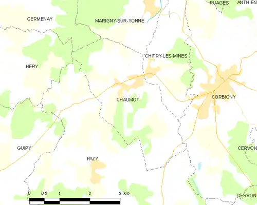 Detailkaart van de gemeente