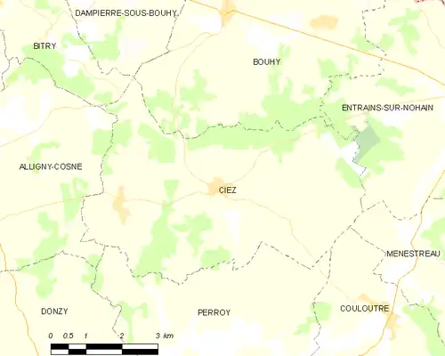 Detailkaart van de gemeente