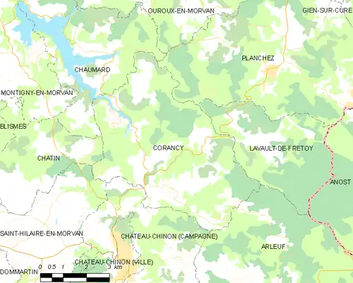 Detailkaart van de gemeente