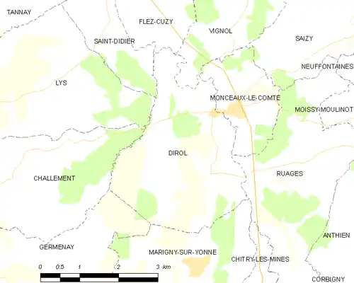 Detailkaart van de gemeente