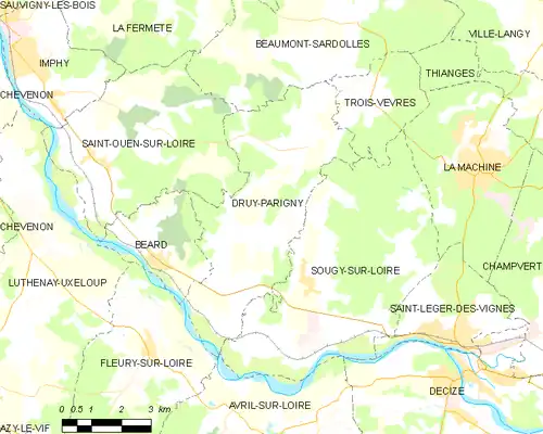 Detailkaart van de gemeente