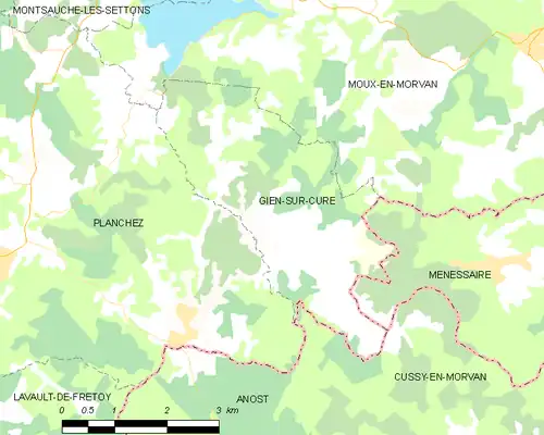 Detailkaart van de gemeente