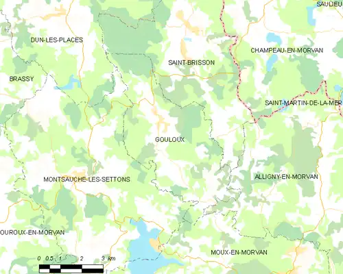 Detailkaart van de gemeente