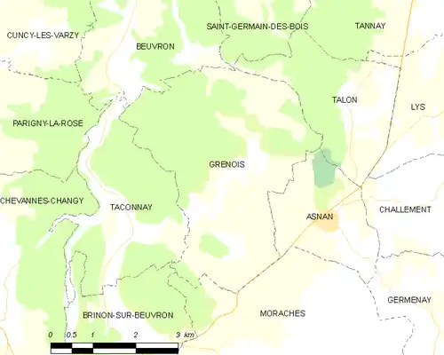 Detailkaart van de gemeente