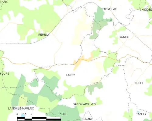 Detailkaart van de gemeente