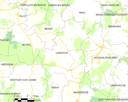 Detailkaart van de gemeente