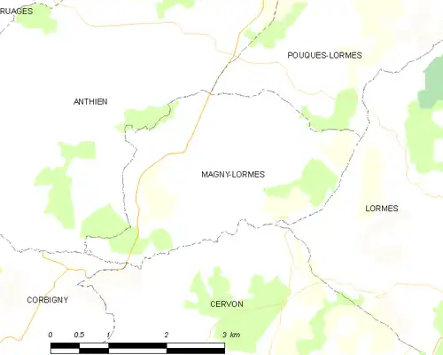 Detailkaart van de gemeente