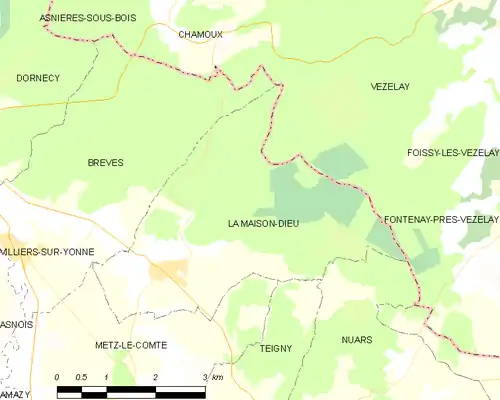 Detailkaart van de gemeente