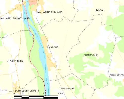 Detailkaart van de gemeente