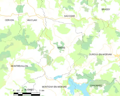 Detailkaart van de gemeente