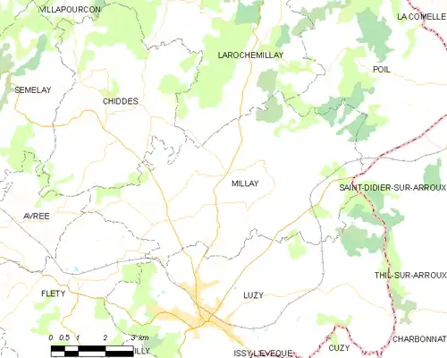 Detailkaart van de gemeente