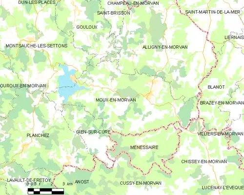 Detailkaart van de gemeente