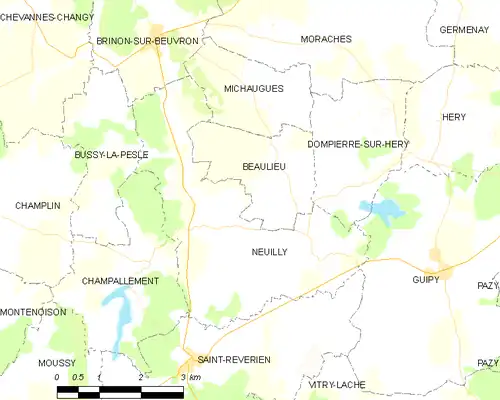 Detailkaart van de gemeente