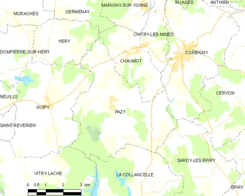 Detailkaart van de gemeente