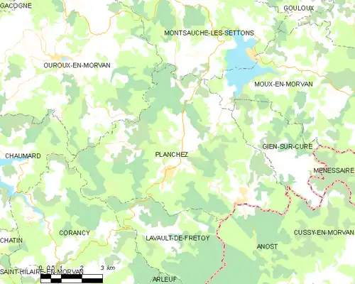 Detailkaart van de gemeente