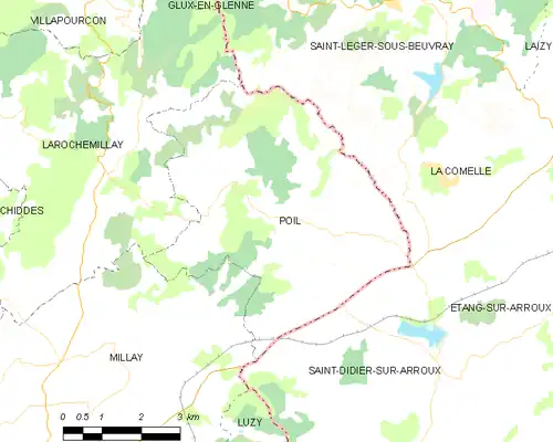 Detailkaart van de gemeente