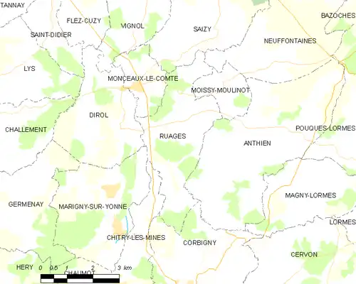 Detailkaart van de gemeente