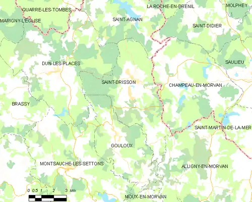 Detailkaart van de gemeente