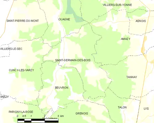 Detailkaart van de gemeente