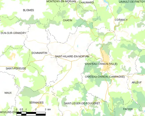 Detailkaart van de gemeente