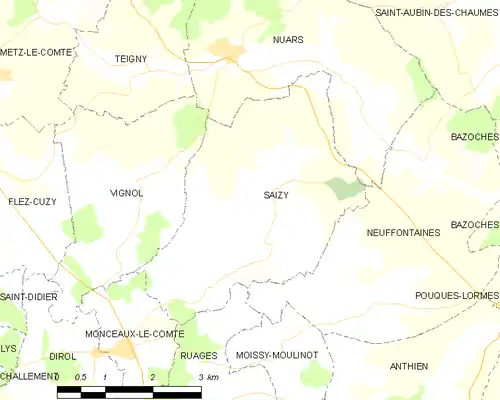 Detailkaart van de gemeente