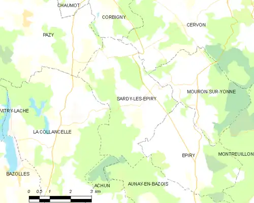 Detailkaart van de gemeente