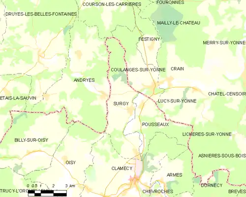 Detailkaart van de gemeente