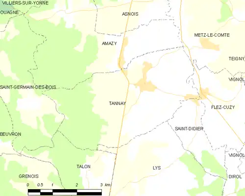 Detailkaart van de gemeente