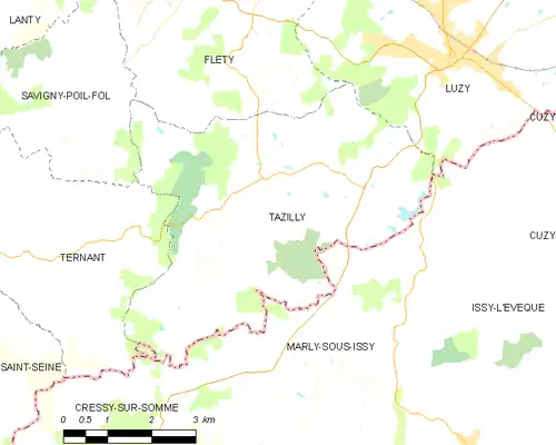 Detailkaart van de gemeente