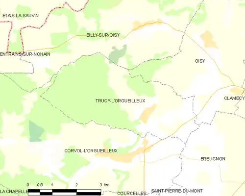 Detailkaart van de gemeente