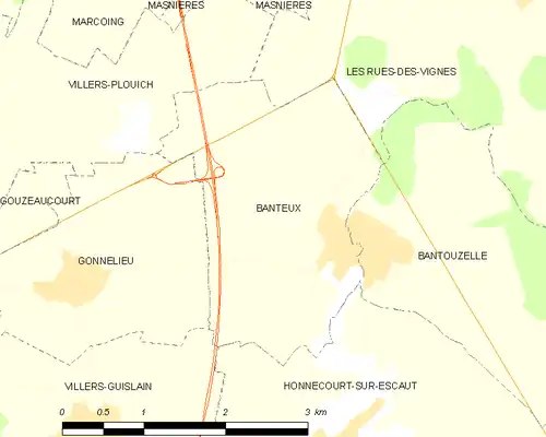 Detailkaart van de gemeente