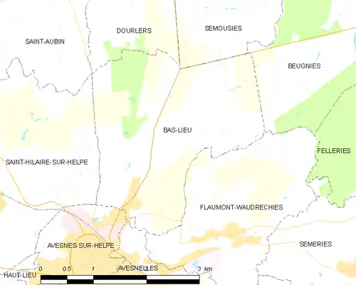 Detailkaart van de gemeente