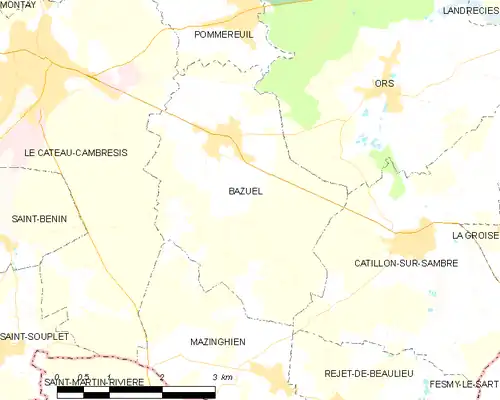 Detailkaart van de gemeente